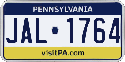 PA license plate JAL1764