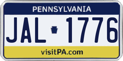 PA license plate JAL1776