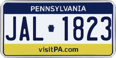 PA license plate JAL1823