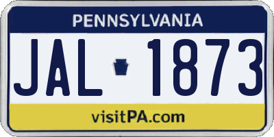 PA license plate JAL1873
