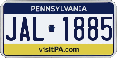 PA license plate JAL1885