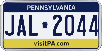 PA license plate JAL2044