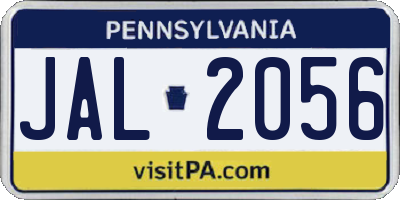 PA license plate JAL2056