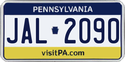 PA license plate JAL2090