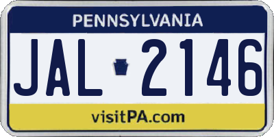 PA license plate JAL2146