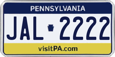 PA license plate JAL2222