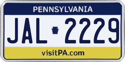 PA license plate JAL2229