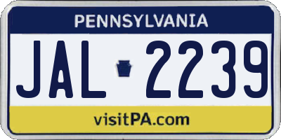 PA license plate JAL2239