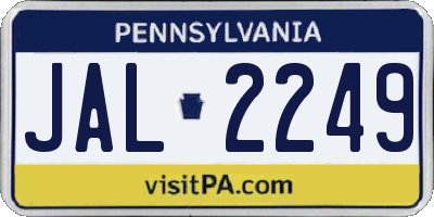 PA license plate JAL2249