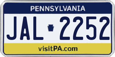 PA license plate JAL2252