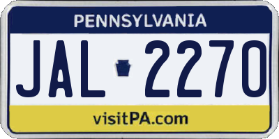 PA license plate JAL2270
