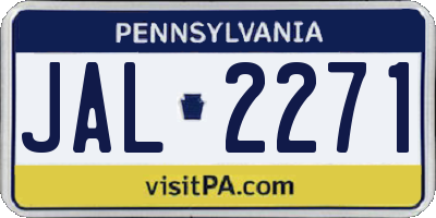 PA license plate JAL2271