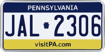 PA license plate JAL2306