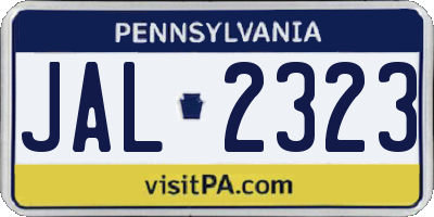 PA license plate JAL2323
