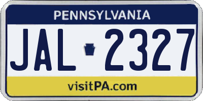 PA license plate JAL2327