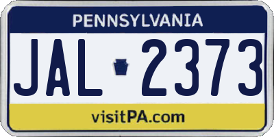 PA license plate JAL2373