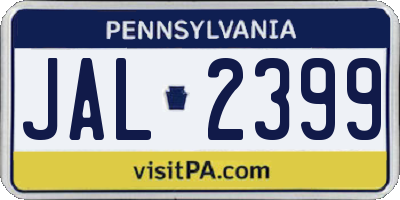 PA license plate JAL2399