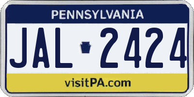 PA license plate JAL2424