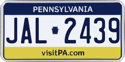 PA license plate JAL2439