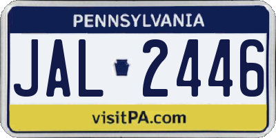 PA license plate JAL2446