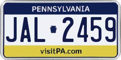 PA license plate JAL2459