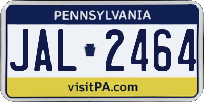 PA license plate JAL2464