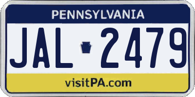 PA license plate JAL2479