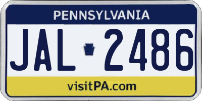 PA license plate JAL2486