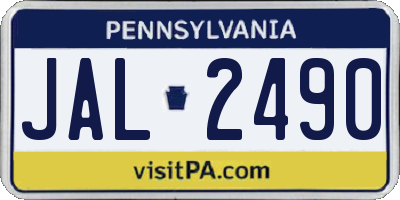 PA license plate JAL2490