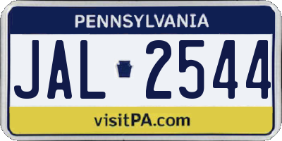 PA license plate JAL2544