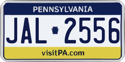 PA license plate JAL2556