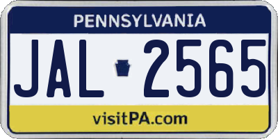 PA license plate JAL2565