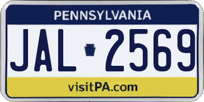 PA license plate JAL2569