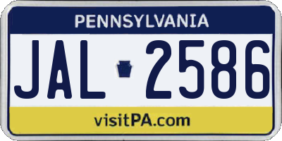 PA license plate JAL2586