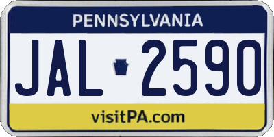 PA license plate JAL2590