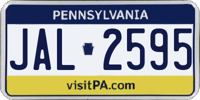 PA license plate JAL2595