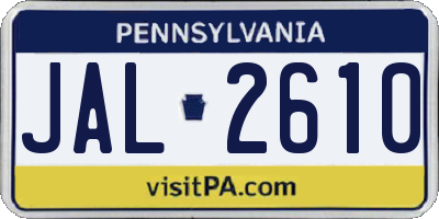 PA license plate JAL2610