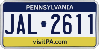 PA license plate JAL2611