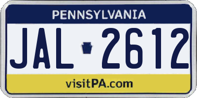 PA license plate JAL2612