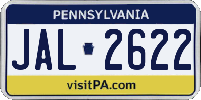 PA license plate JAL2622