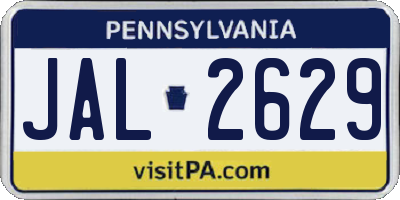 PA license plate JAL2629