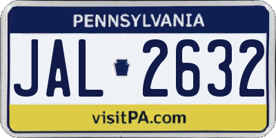 PA license plate JAL2632