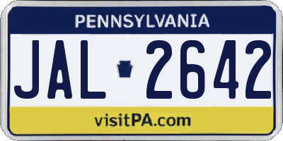 PA license plate JAL2642