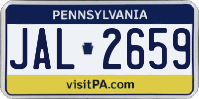 PA license plate JAL2659