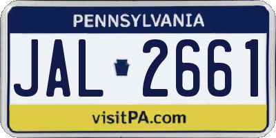 PA license plate JAL2661