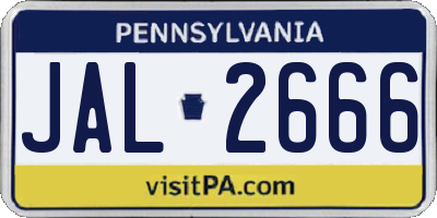 PA license plate JAL2666