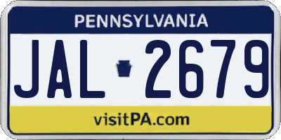 PA license plate JAL2679