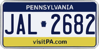 PA license plate JAL2682