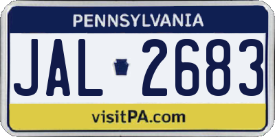 PA license plate JAL2683