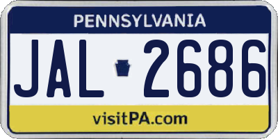 PA license plate JAL2686